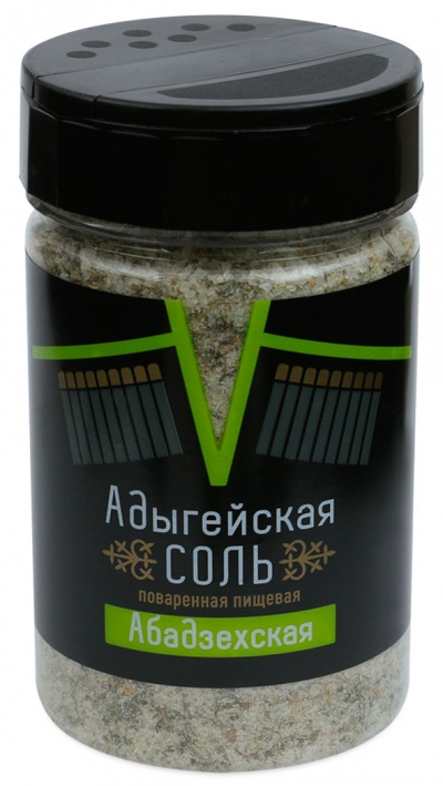 Соль с травами Адыгейская Абадзехская фасованная по 0,3 кг в пэт солонку